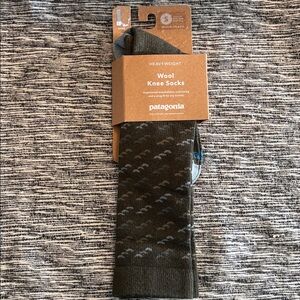 Patagonia Heavyweight Wool Knee Socks - Dark Green and Gray